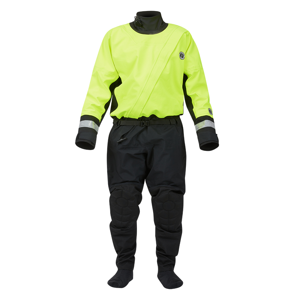 Mustang MSD576 Water Rescue Dry Suit - Fluorescent Yellow Green-Black - Medium MSD57602-251-M-101