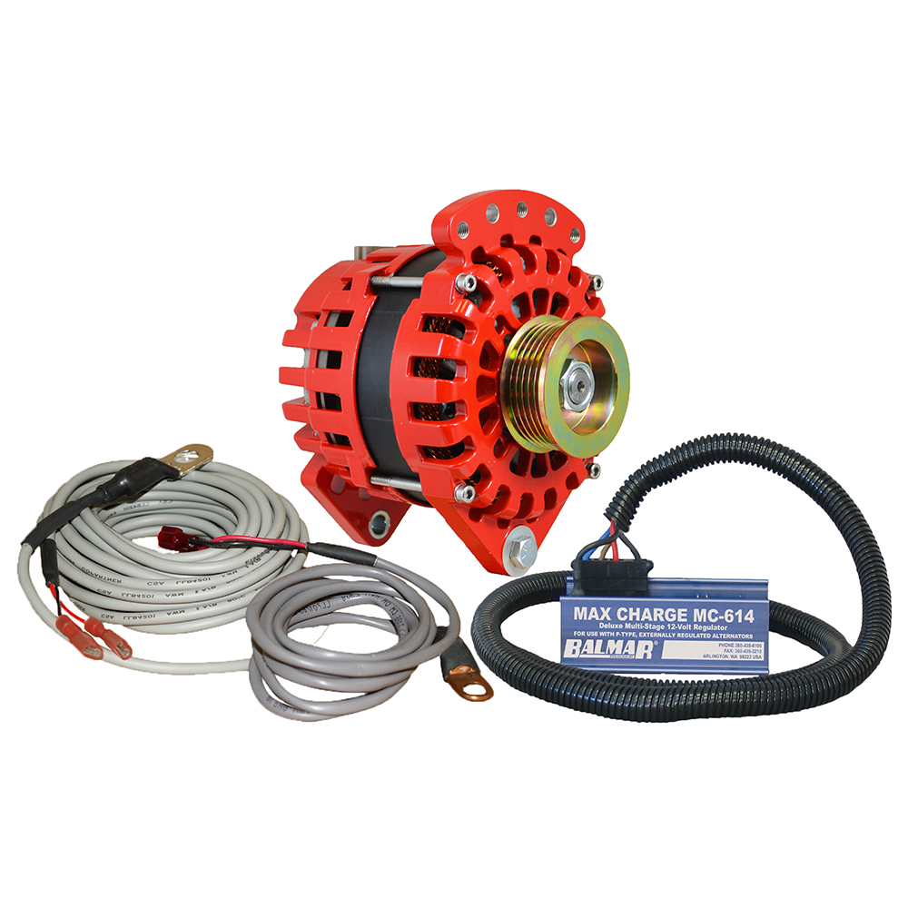 Balmar Alternator 3.15" Dual Foot Saddle K6 Serpentine Pulley Regulator & Temp Sensor - 170A Kit - 12V XT-DF-170-K6-KIT