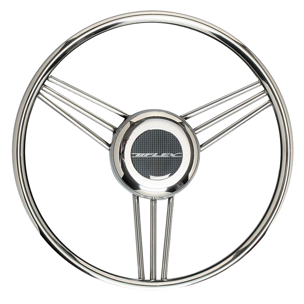 Uflex V27 13.8" Steering Wheel - Stainless Steel Grip & Spokes V27