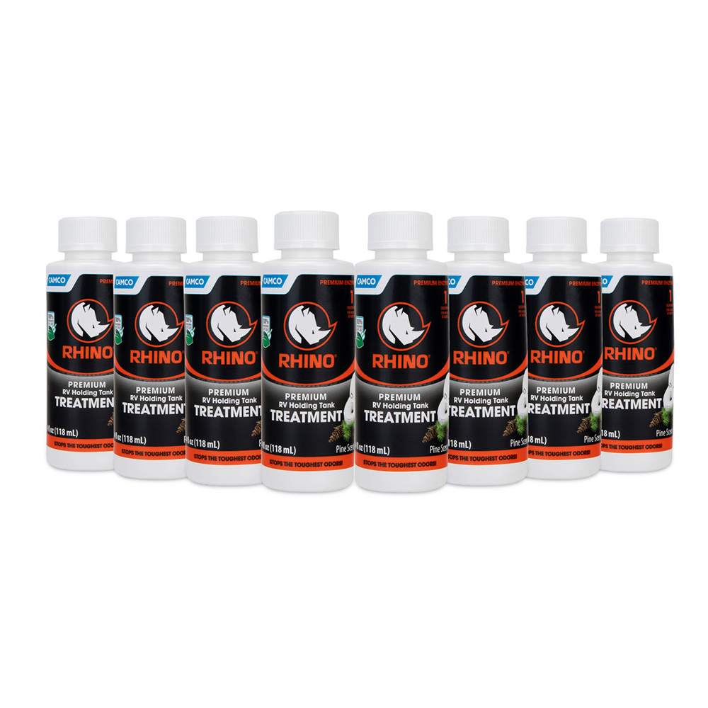 Camco Rhino Premium RV Holding Tank Treatment - 8 Single 4oz Bottles 41511