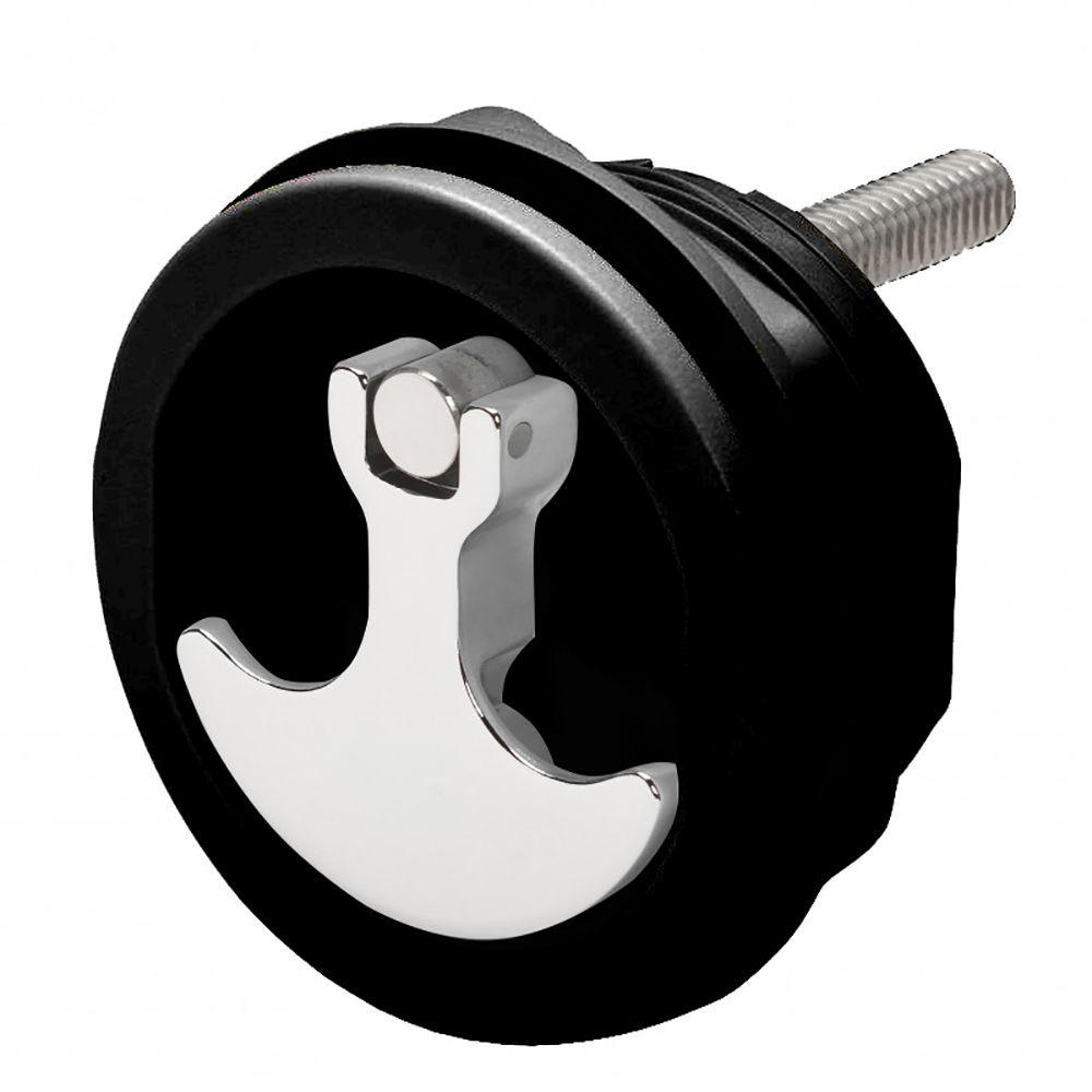 Whitecap Compression Handle CP Zamac/Black Nylon No Lock Fresh Water Use Only S-1417BC