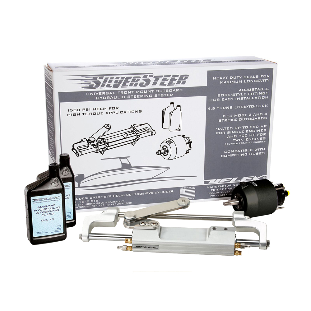 Uflex SilverSteer™ Universal Front Mount Outboard Hydraulic Tilt Steering System - 1500PSI V2 SILVERSTEER 2TB