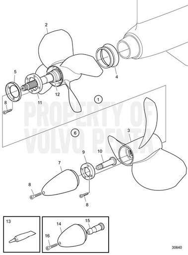 Volvo Penta T3 Rear Nibral Four Blade Aluminum Duoprop (3861097)