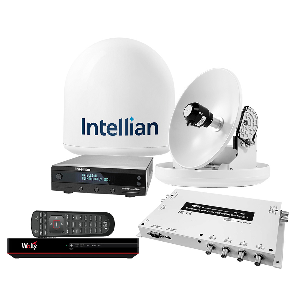 Intellian i2 US System w/DISH/Bell MIM-2 (w/3M RG6 Cable) 15M RG6 Cable & DISH HD Wally Receiver B4-209DNSB2