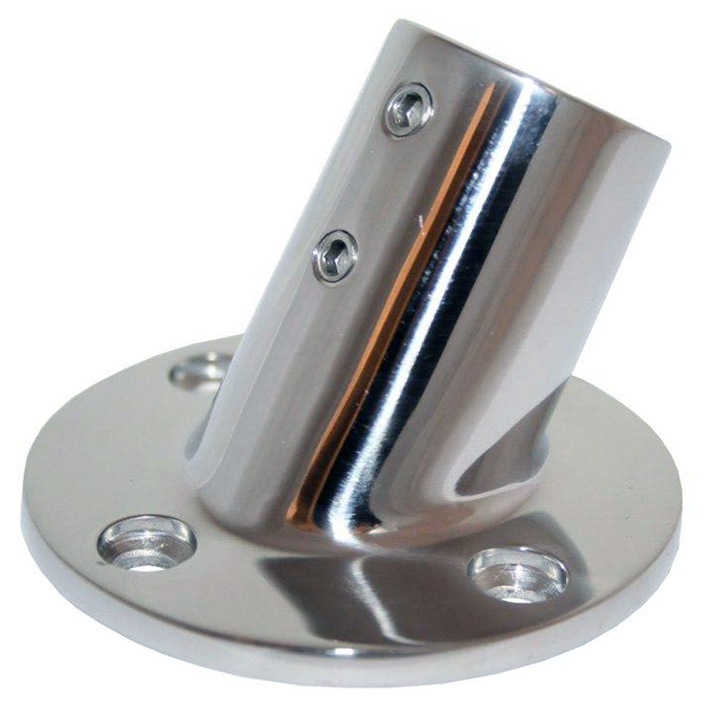 Whitecap 1/2" O.D. 60° Round Base SS Rail Fitting 6040C
