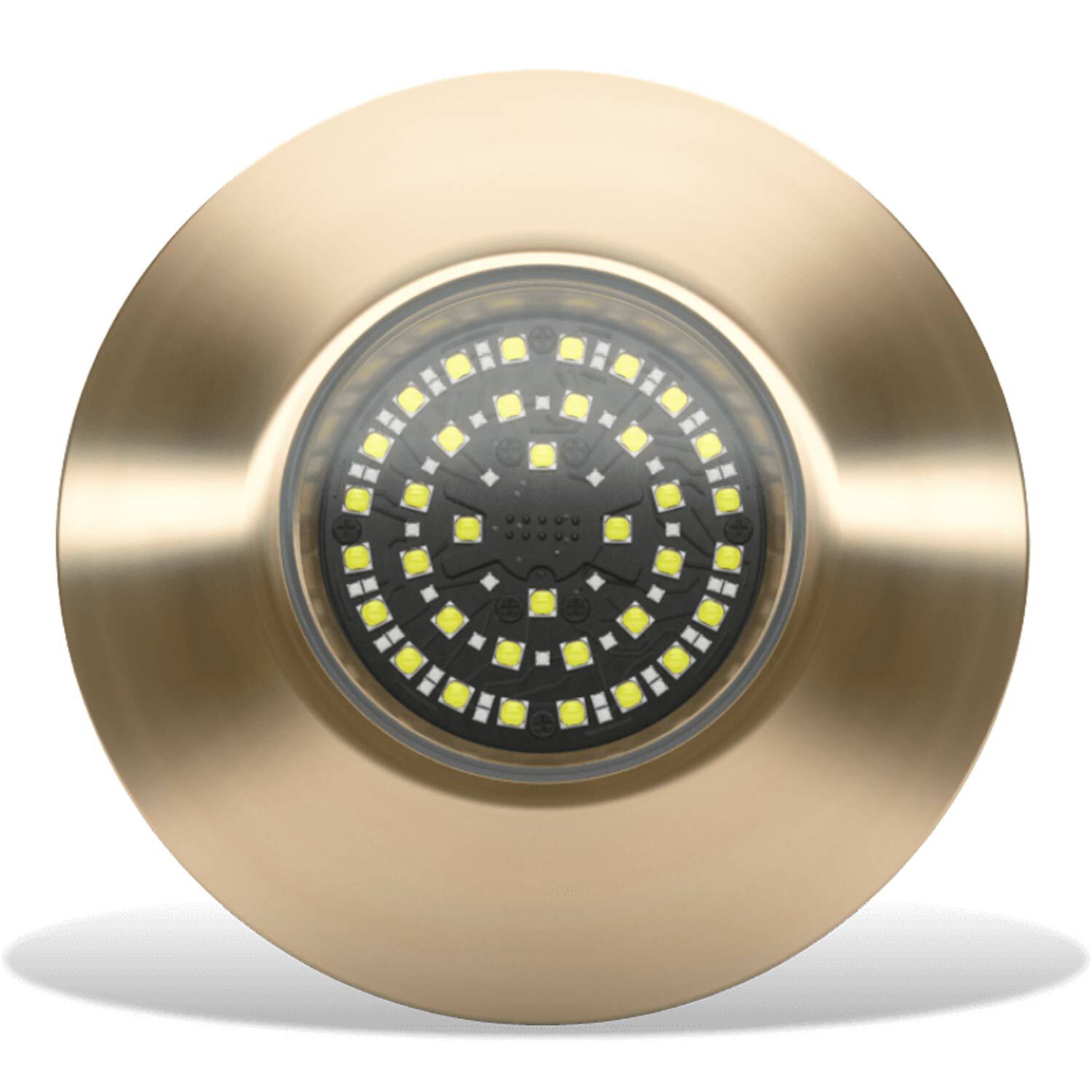 Lumishore SUPRA TIX804 Interchangeable Thru-Hull Underwater LED Light, Dual Color Blue and White, 10.5-31V DC, IP68, 13,500 White Fixture Lumens, 110 Degree Beam, Marine Bronze Body