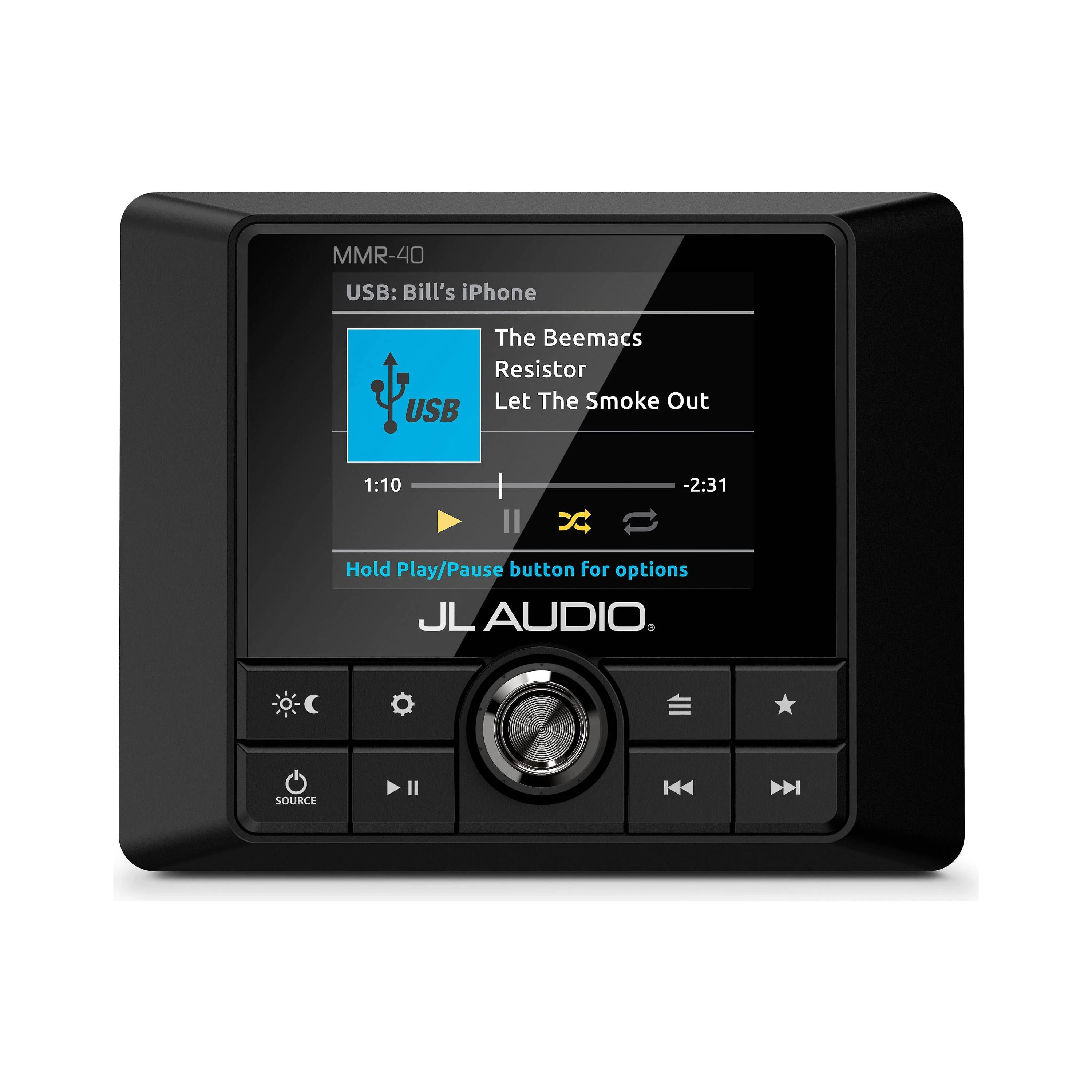 JL Audio MMR-40 Wired NMEA 2000 Network Controller, For JL Audio MediaMaster, 2.8in Full-Color LCD, IP66