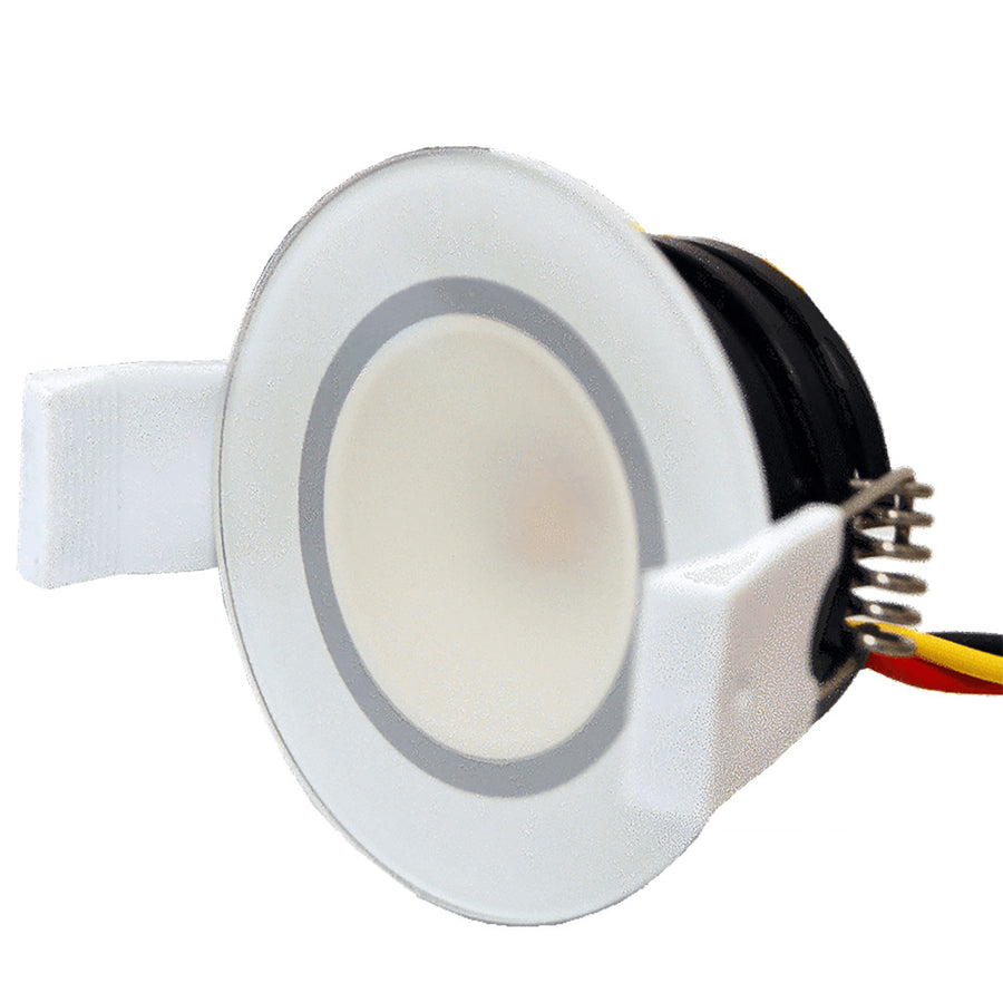 Lumishore LUX DL50 LED Downlight, CRGBW, 2700K-6500K Tunable White, IP68, 10.5-31V DC, White Bezel
