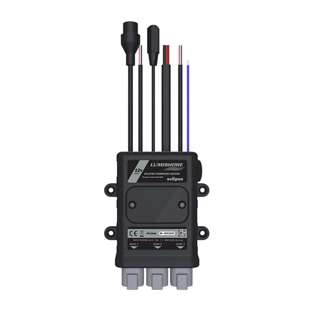 Lumishore ECLIPSE Command Center Lighting Control Module, MFD Ethernet Control, 12V Only, IP67, 3-Zone, 10A per Zone, Wi-Fi
