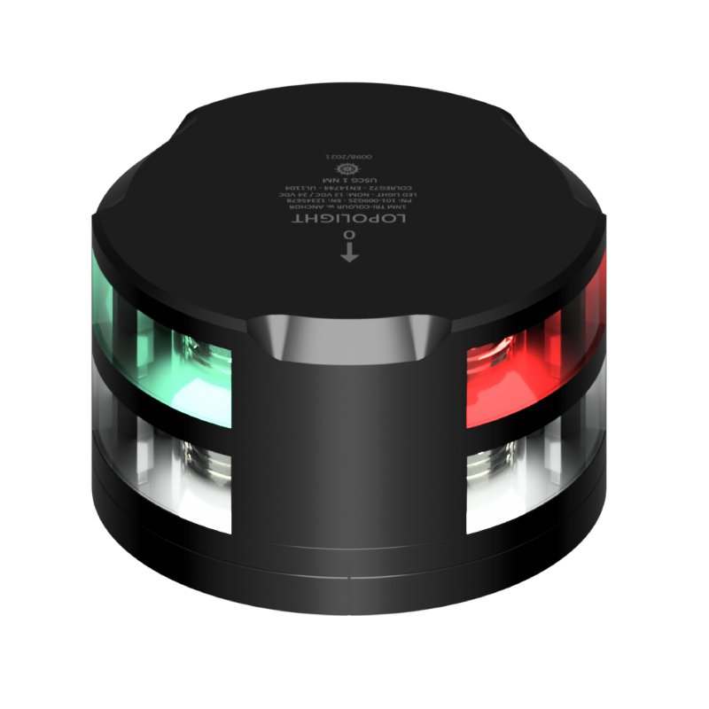 Lopolight Tri-Color/Anchor Navigation Light, 1NM, FB Base, 10-32VDC, IP68