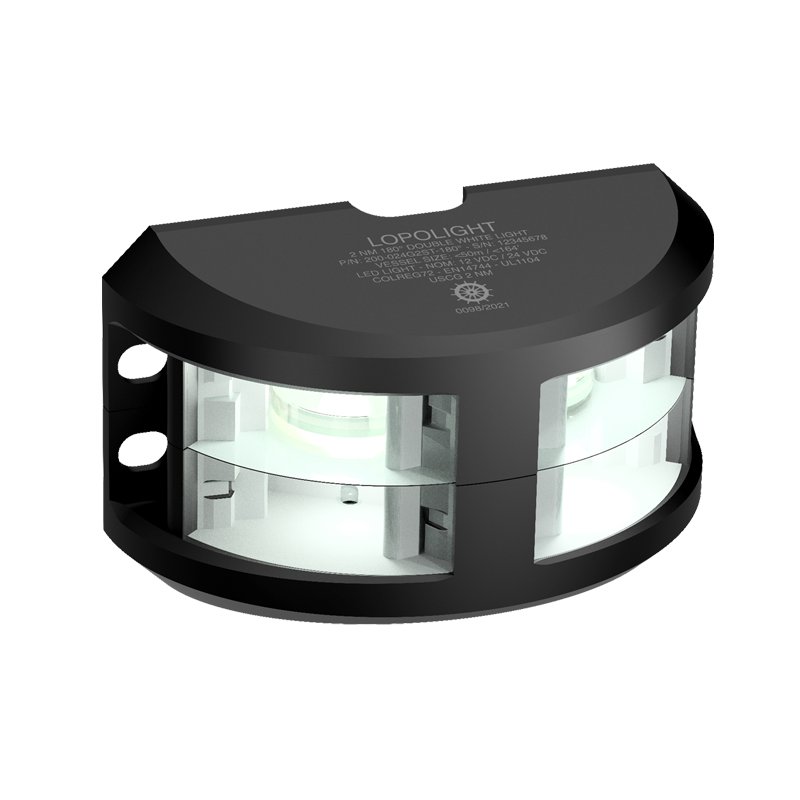 Lopolight Series 200-024 180 Deg White LED Navigation Light, 2NM, Vertical Mount, For Vessels Under 50m, 10-32VDC, IP68, COLREG72, USCG