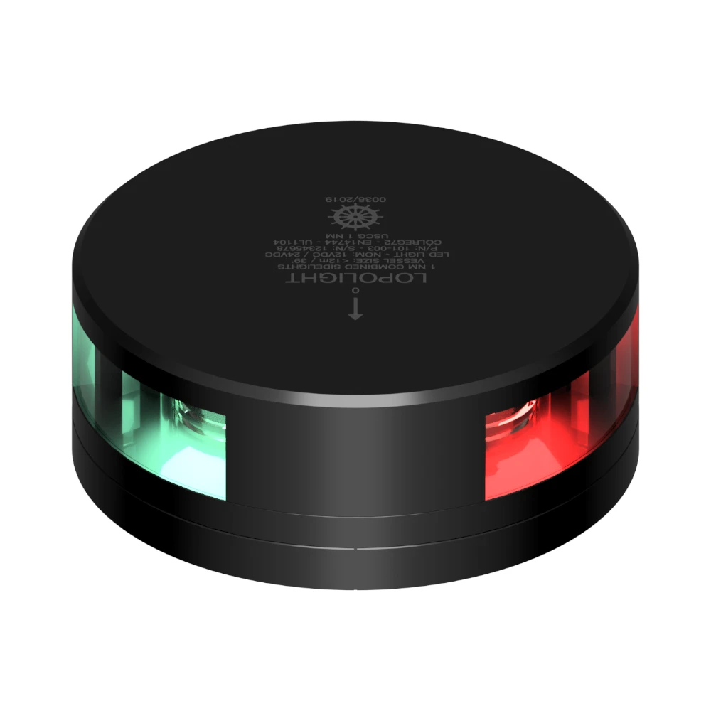Lopolight 201-003 2 NM Red/Green Sidelight, 10-32VDC, IP68, FB Base