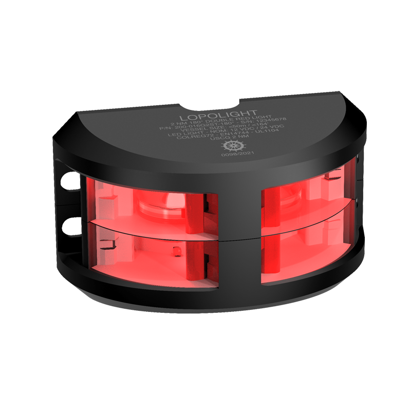 Lopolight 200-016 180° Red LED Navigation Light, 2NM, IP68, Vertical Mount