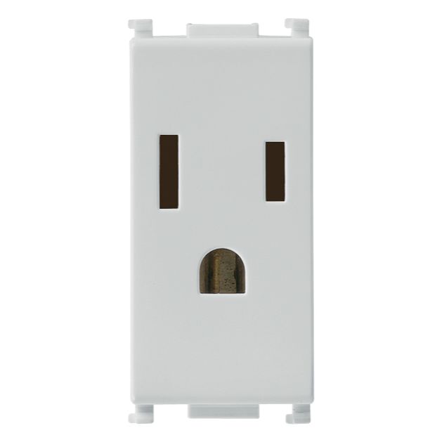 Vimar Plana 2P+E USA Socket Outlet, 15A 127V, Flush-Mounted, IP20
