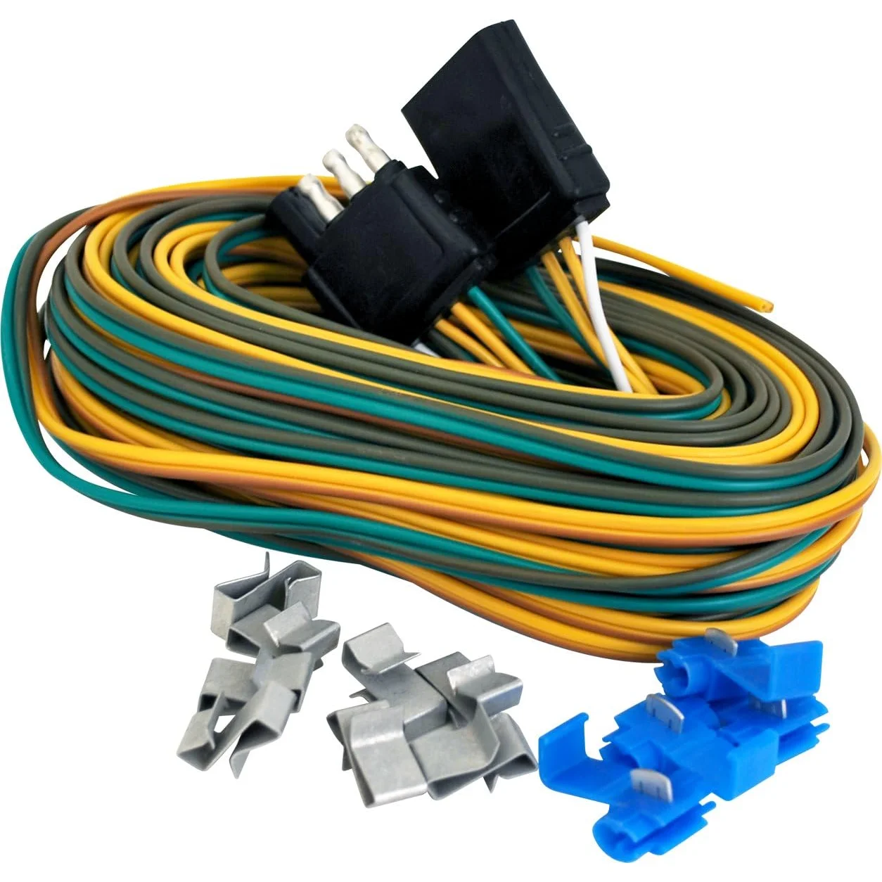 Attwood Marine Complete Trailer Wiring Kit, 25 ft, 4 Quick Connectors, 8 Attachment Clips