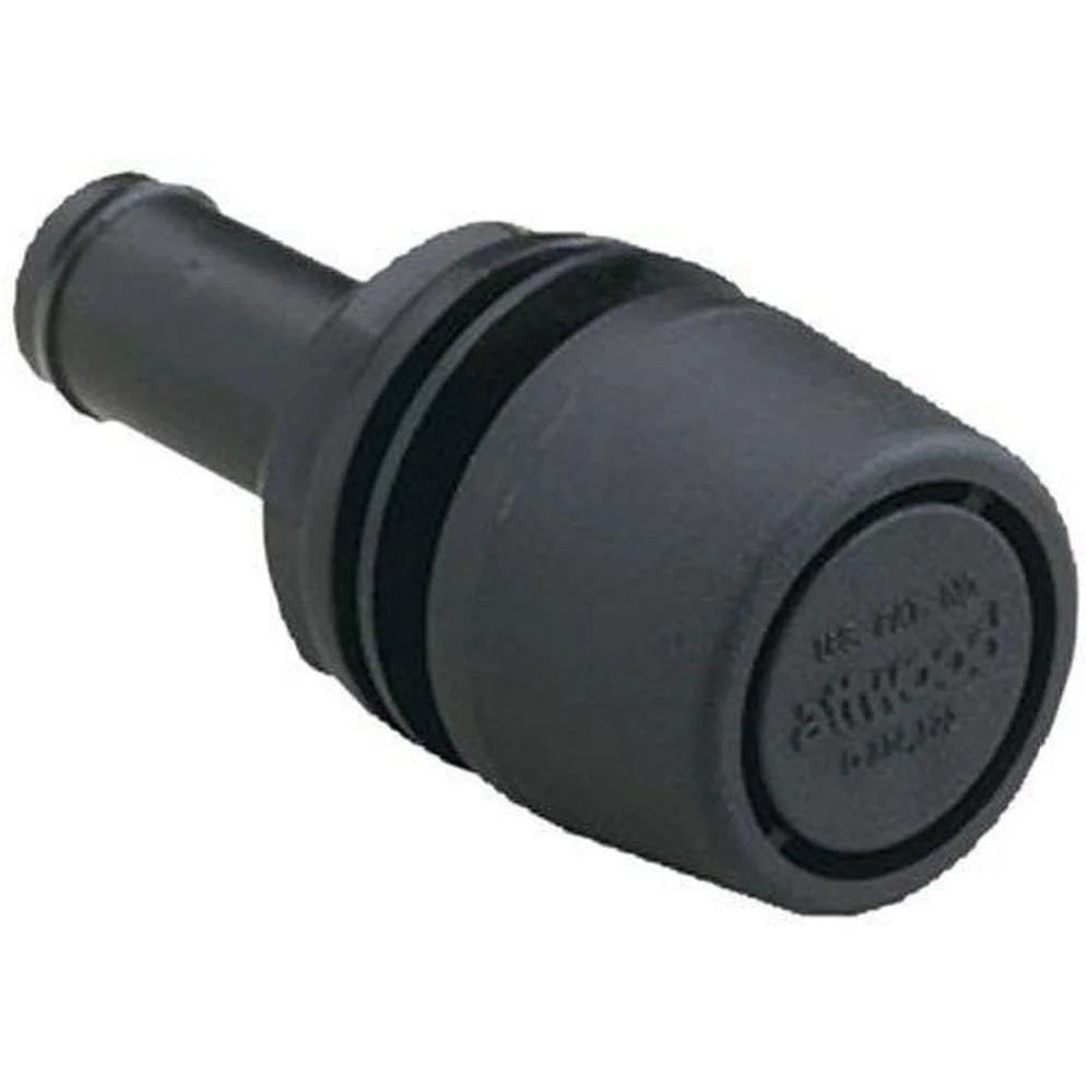 Attwood Marine Straight Fuel Tank Vent, Black Housing, Polypropylene, 5/8 in Hose