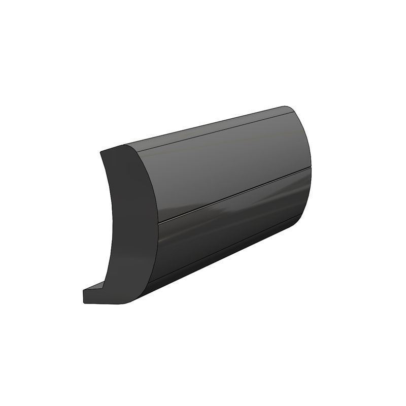 TACO Marine V21-0188 Rigid Vinyl Rub Rail, Black Rail, 20 ft, 1-9/16 in x 13/16 in