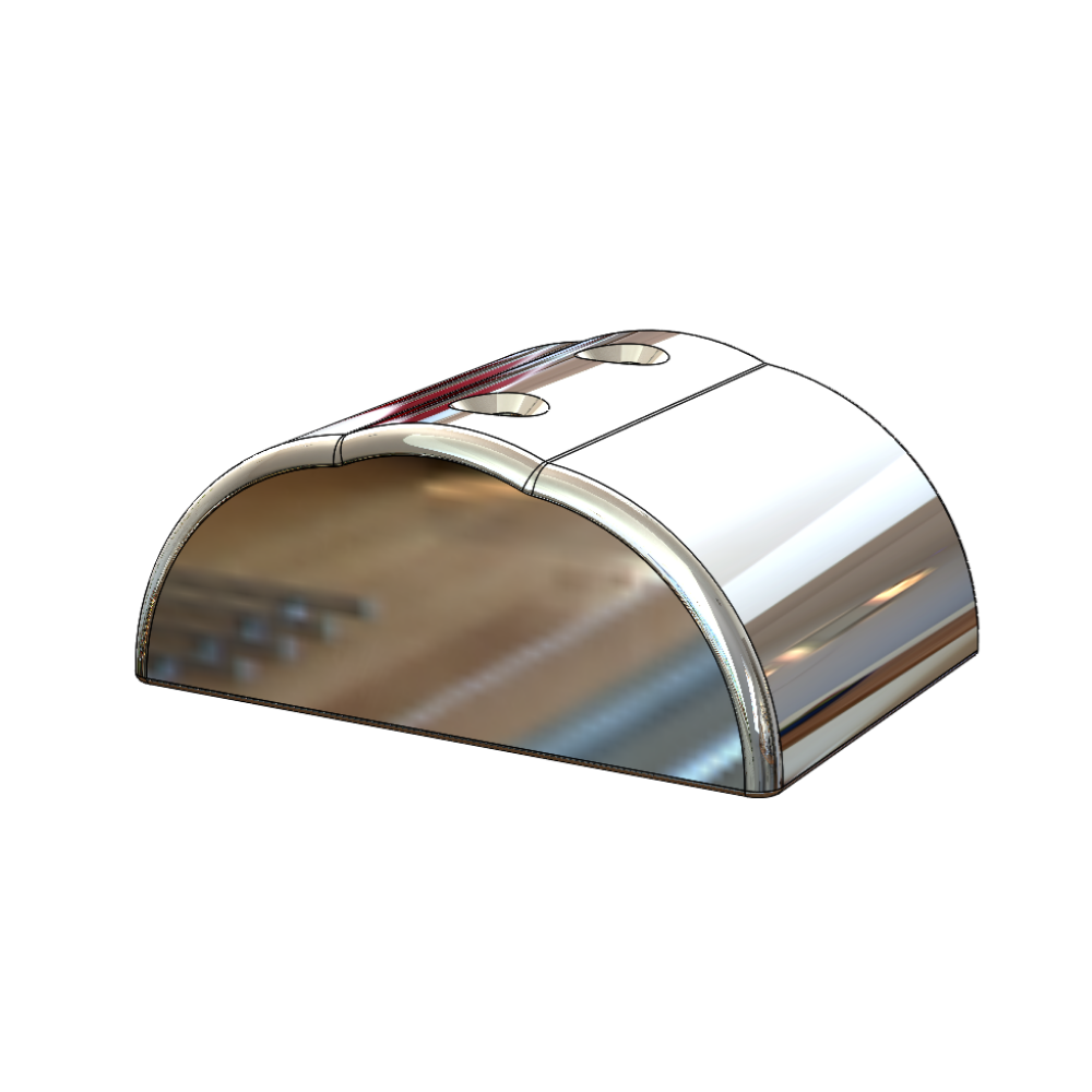 TACO Marine SuproFlex Large Dive Door Rub Rail End Cap, For V11-9970, Type-316L Stainless Steel, Mirror Polish