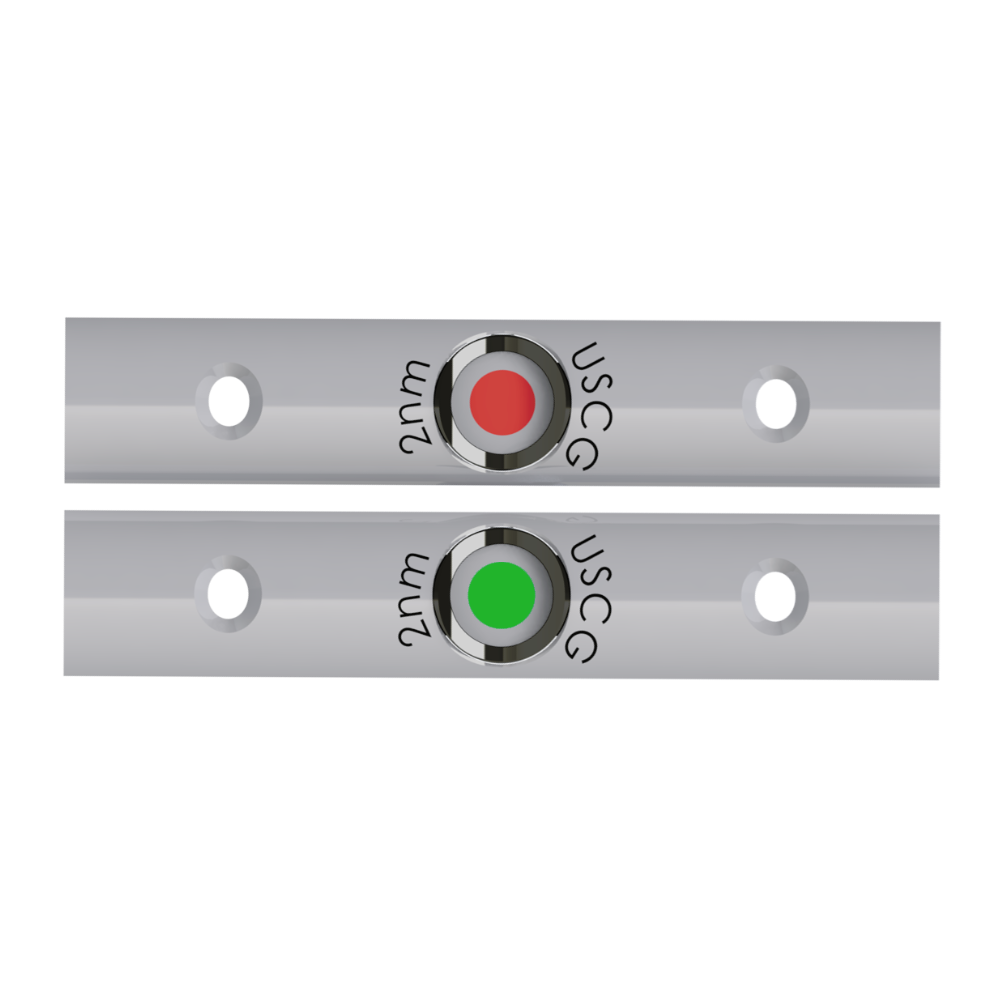 TACO Marine Rub Rail-Mounted LED Navigation Light Set, For S11-4650, 4 in, 12-14VDC, IP68, 2NM, Port and Starboard Lights