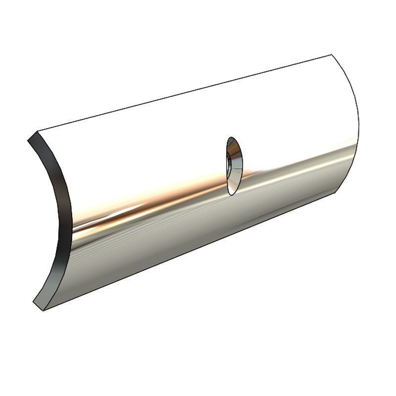 TACO Marine Hollow Back Rub Rail, 1 in x 6 ft, 304 Stainless Steel, Polished