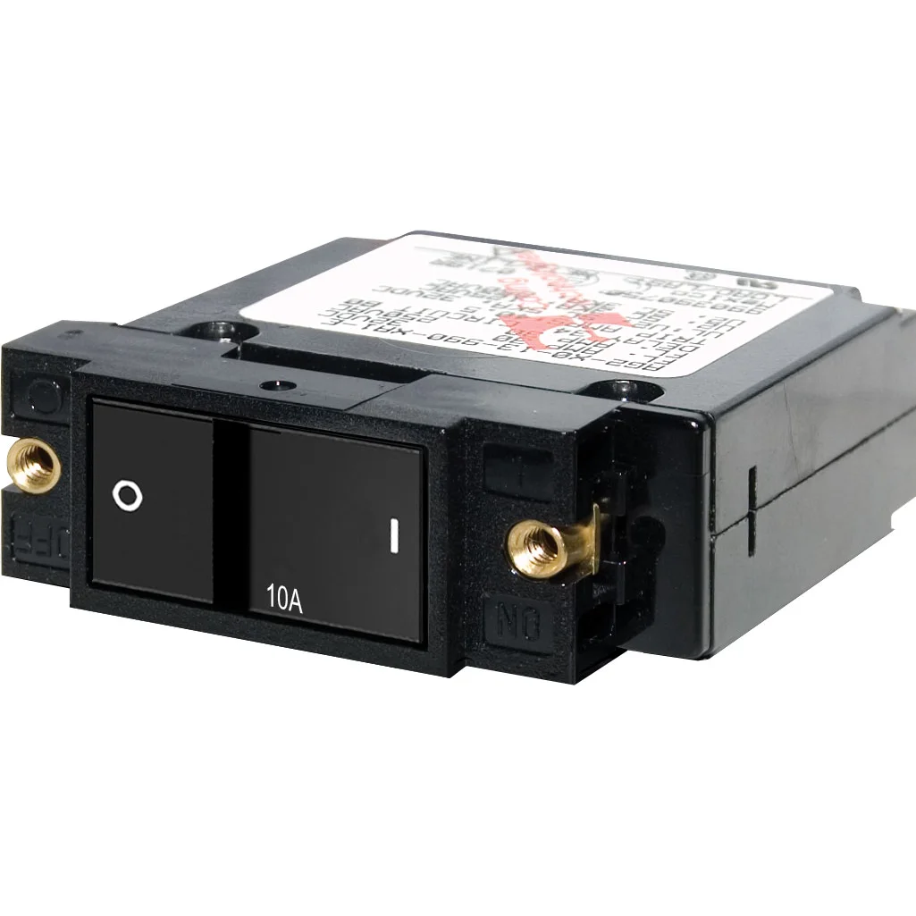 Blue Sea Systems A-Series Single Pole Flat Rocker Circuit Breaker, AC/DC, Magnetic Hydraulic, Trip-Free