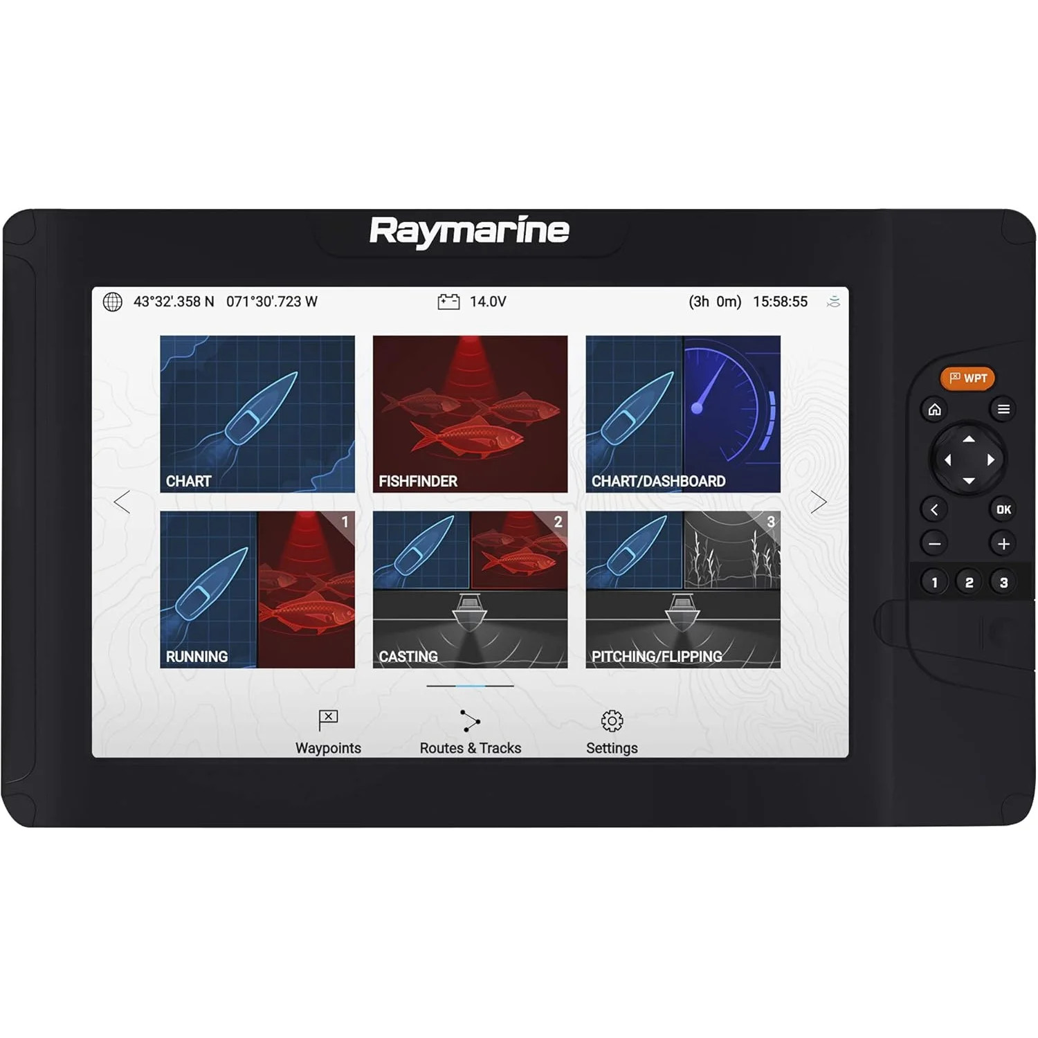 Raymarine Element HV Fishfinder Chartplotter, HyperVision 1.2 MHz Sonar, GPS/GNSS, NMEA 2000