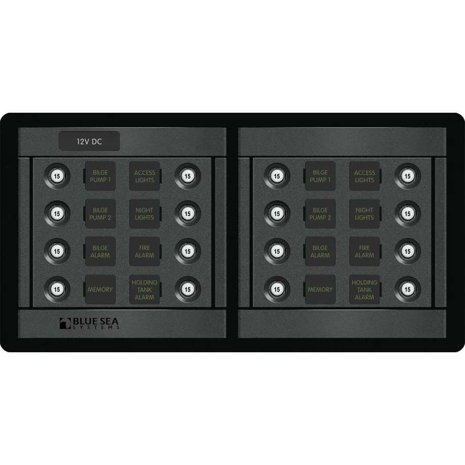 Blue Sea Systems 360 Series DC CLB Circuit Breaker Panel, 12/24V DC