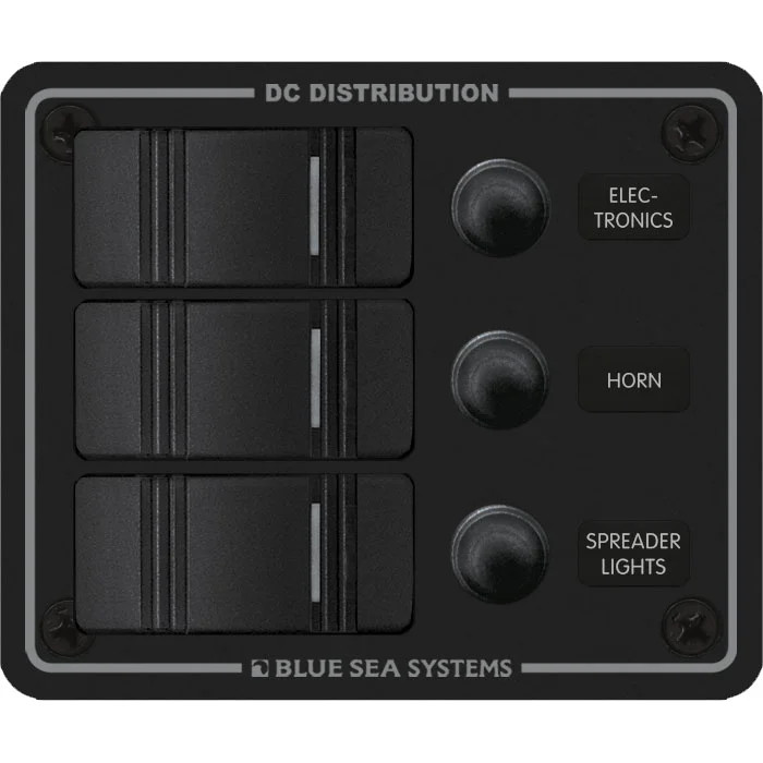 Blue Sea Systems Contura Water Resistant DC Circuit Breaker Panel, 12/24V, IP66