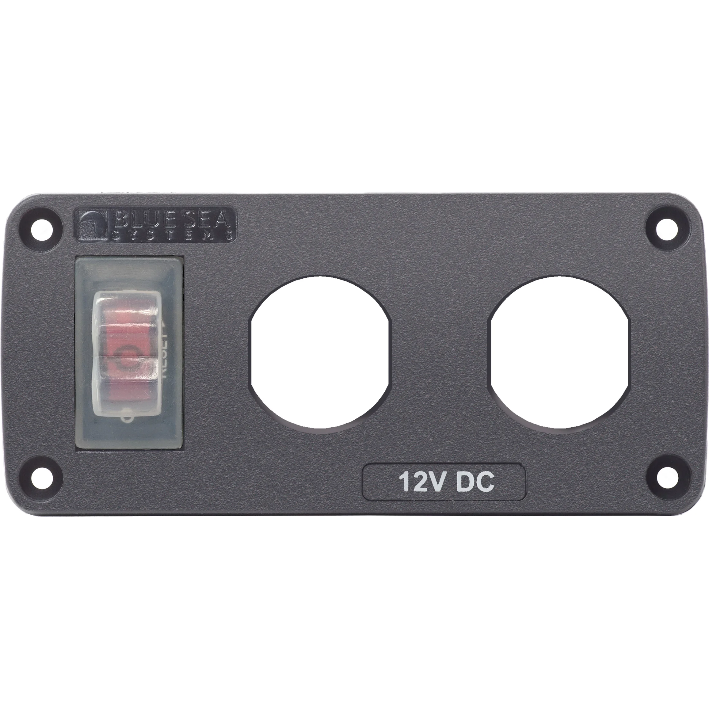 Blue Sea Systems Water-Resistant Accessory Panel, 12V DC, 15A Circuit Breaker, Pre-Wired Harness