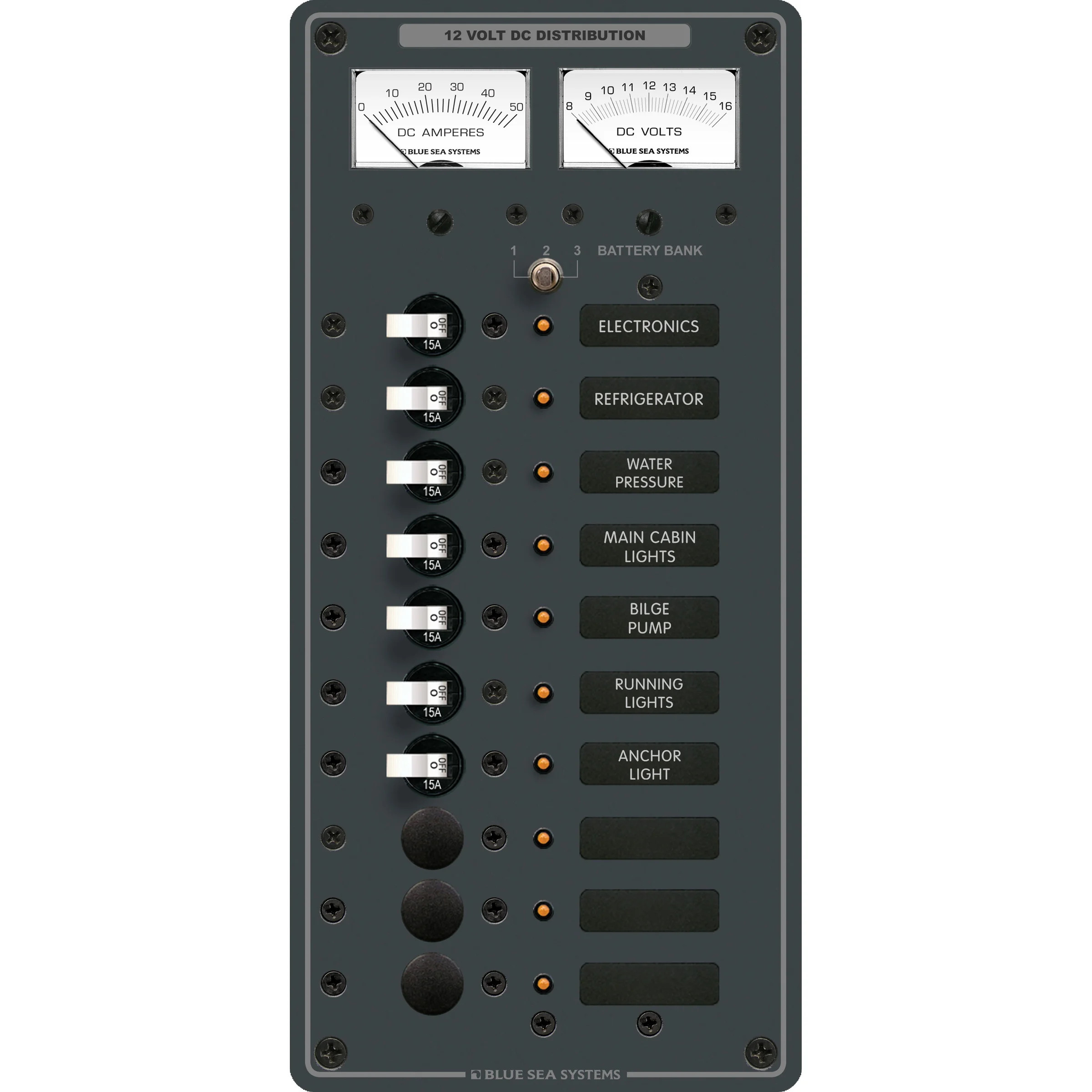 Blue Sea Systems Traditional Metal DC Branch Circuit Breaker Panel