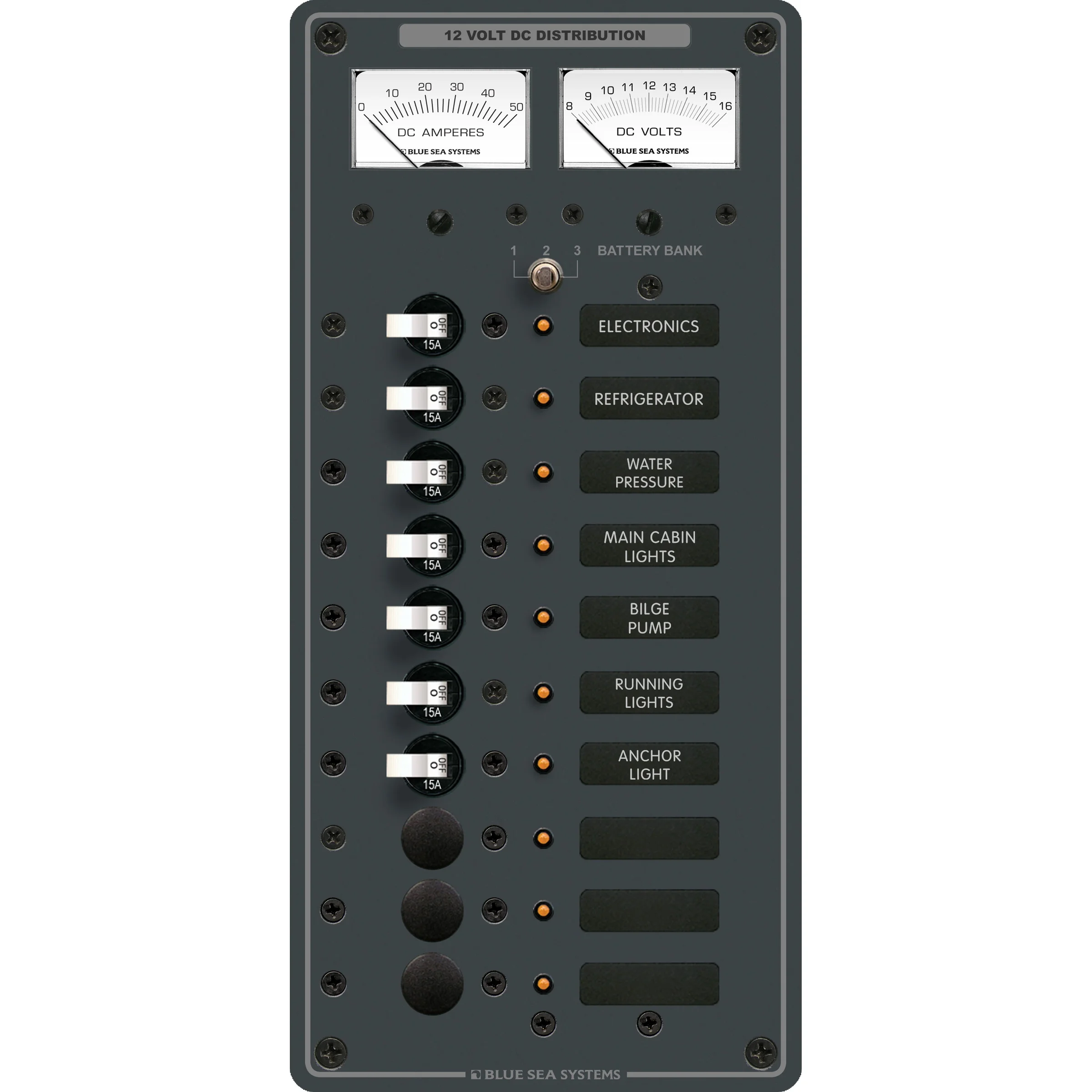 Blue Sea Systems Traditional Metal DC Branch Circuit Breaker Panel