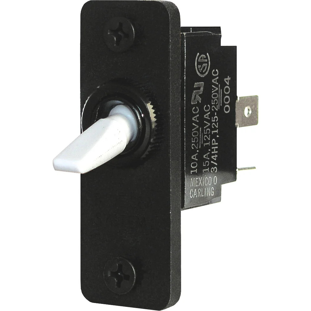 Blue Sea Systems Toggle Panel Switch, 15A at 32V DC, 15A at 125V AC, 10A at 250V AC, A-Series Mount, 5/8 in Adapter