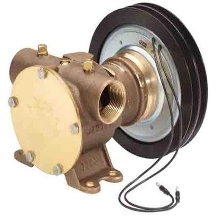 Jabsco 11870 Series Electro-Magnetic Clutch Pump, 1-1/4 in NPT, 62 GPM, Bronze