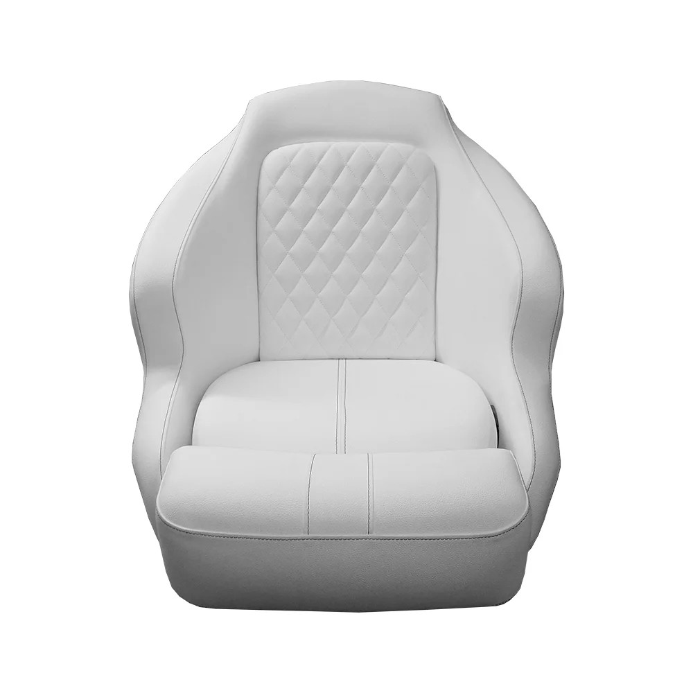 TACO Marine Anclote Bucket Seat, Integrated Seat Suspension, Adjustable Bolster, 5.25 in 4-Hole Pedestal Mount