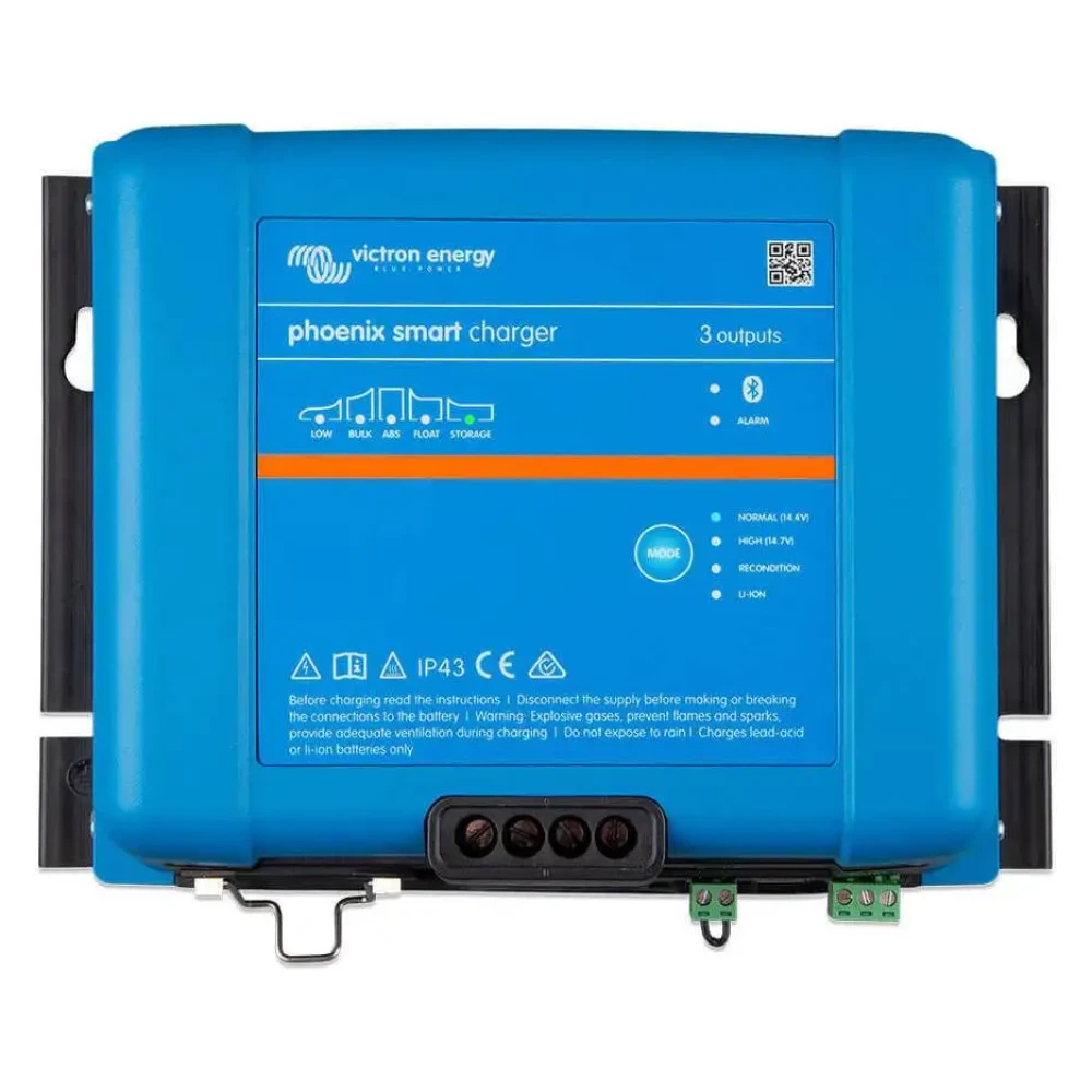 Victron Energy Phoenix Smart IP43 Battery Charger, 3 Outputs, 120-240V, Bluetooth