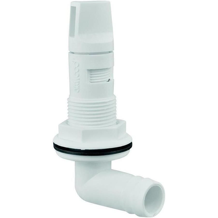 Attwood Marine Adjustable Livewell Aerator Spray Head, 3/4 in Hose ID, 90° Fitting, 5/8 in Max Wall