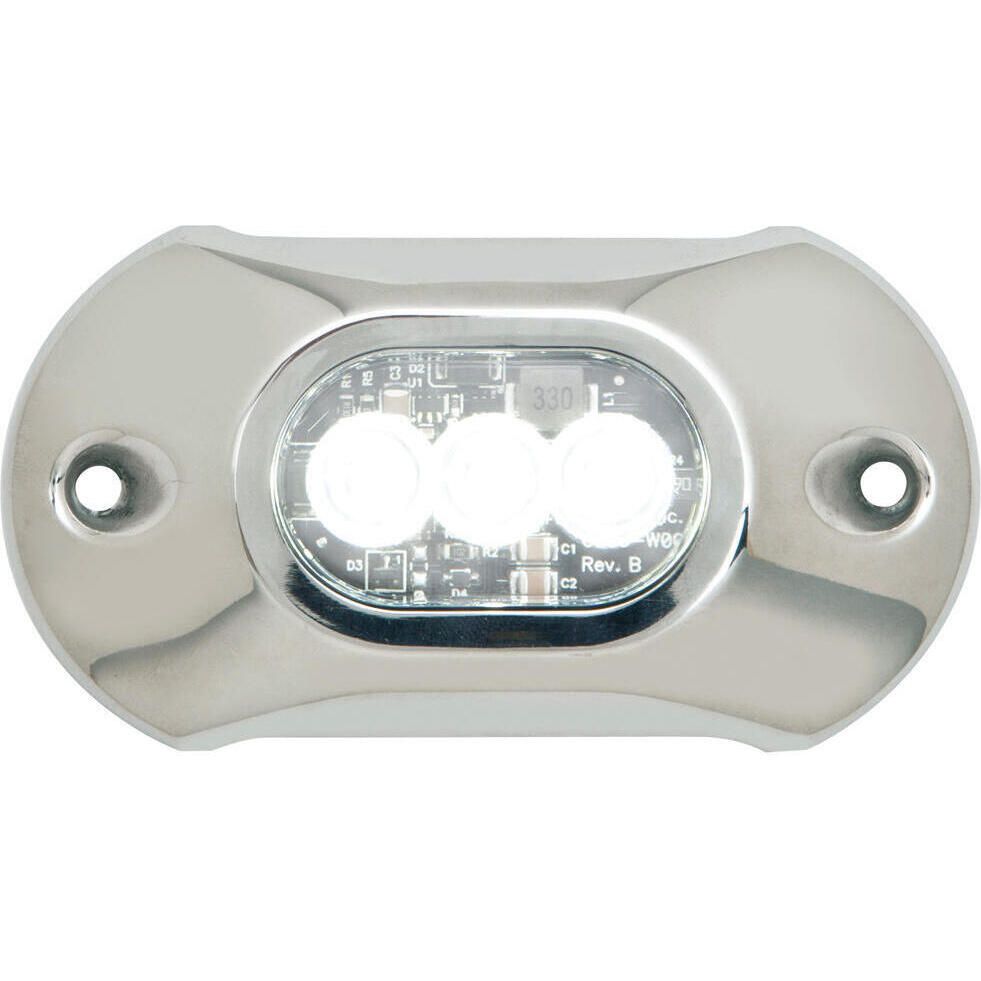 Attwood Marine LightArmor HP Series Underwater LED Light, 4 in, 800 lm, Surface Mount, 3 LED, SS316 Cover