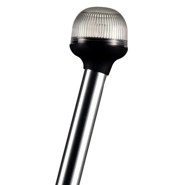 Attwood Marine Incandescent All-Round Pole Light, Articulating Anti-Glare Head, 2 NM Visibility, 2-Pin Locking Collar
