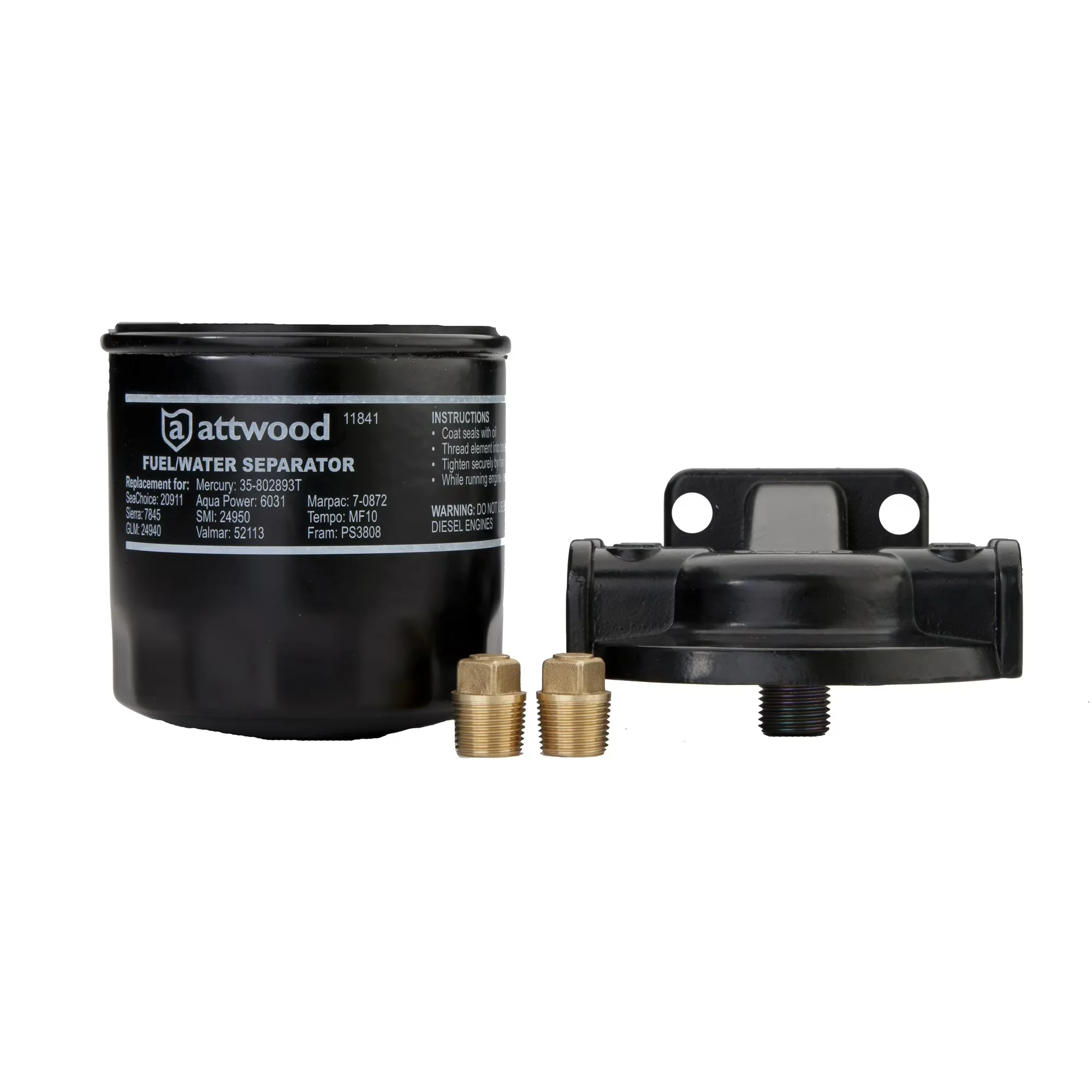 Attwood Marine Fuel/Water Separator, 10 Micron, Double Seal