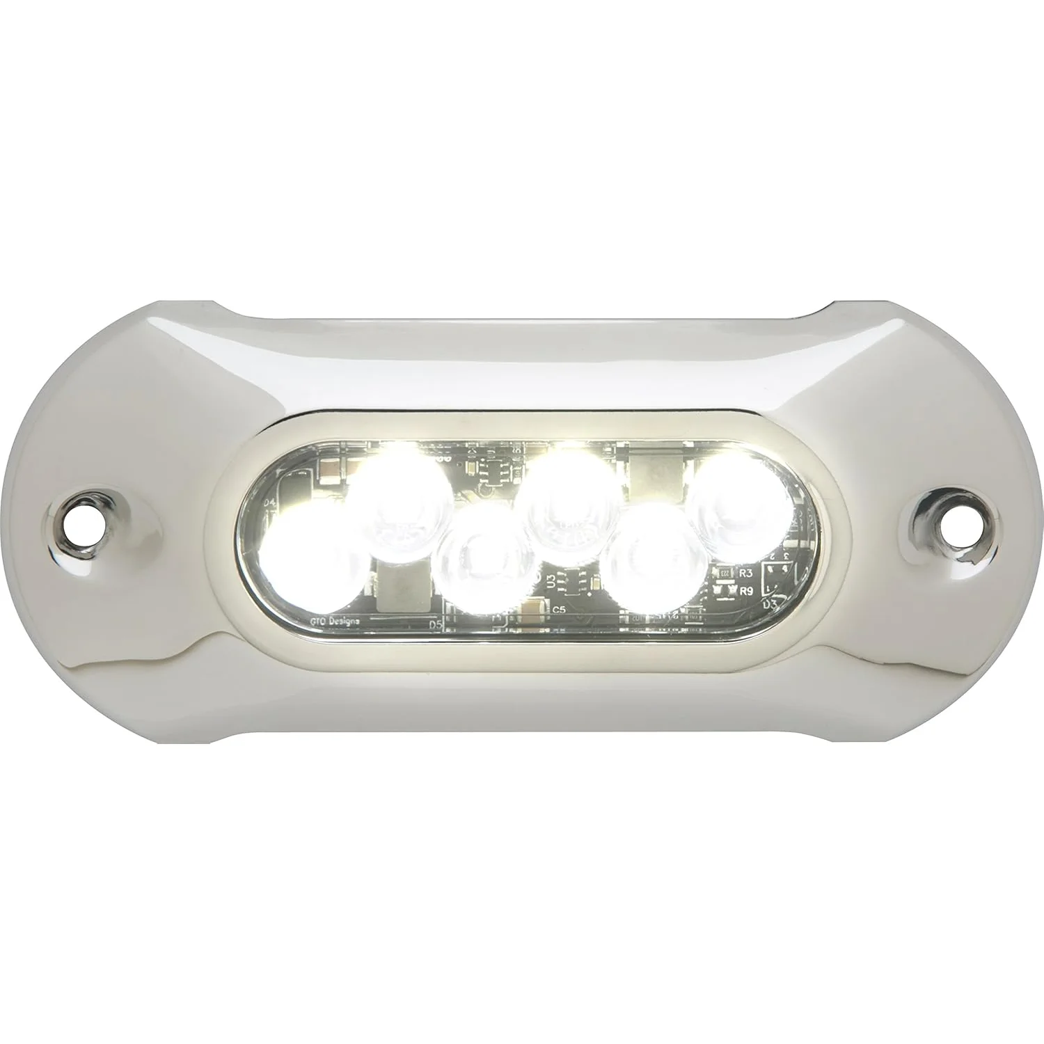Attwood Marine LightArmor HP Underwater LED Light, 5 in, 6 LED, 12/24V, Surface Mount, 316 Stainless Steel Cover