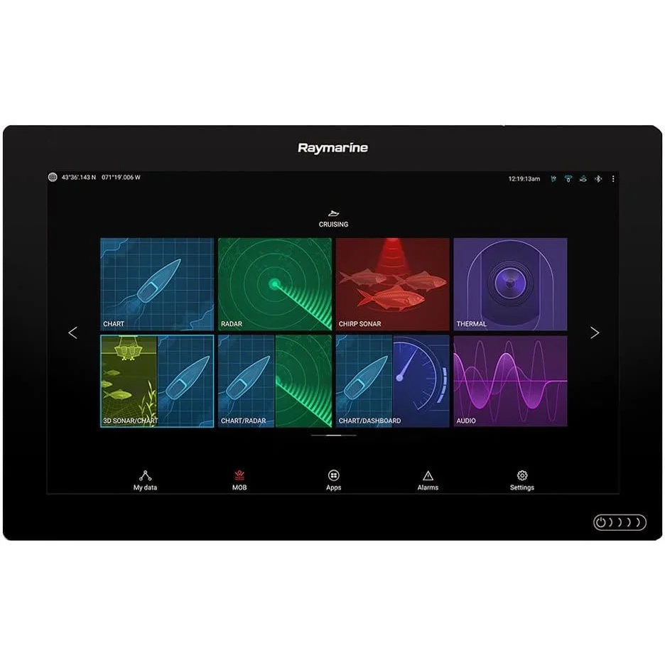 Raymarine Axiom XL Glass Bridge Chartplotter, 8-32V, IPX6/IPX7, NMEA 2000, NMEA 0183, RayNet Ethernet x3, HDMI In/Out