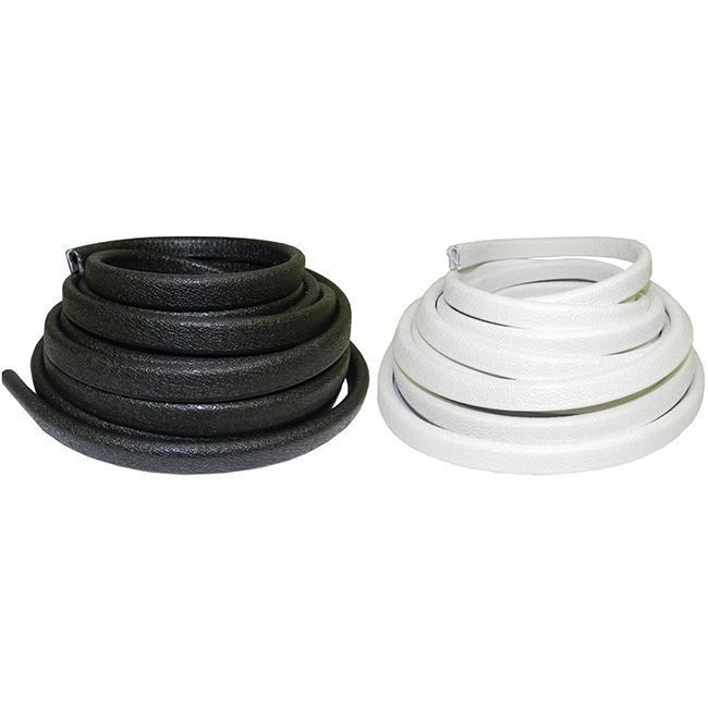 TACO Marine Flex Trim, 5/32 in Opening, 9/16 in Depth, Flexible PVC, Aluminum Clips