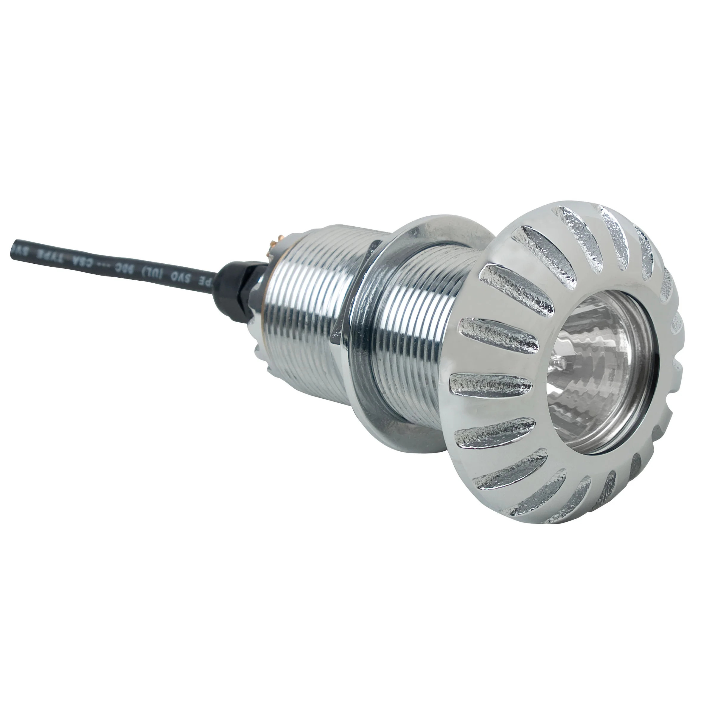 Perko Space Saver Thru-Hull Mount Underwater Light, 12V, 30° Beam, 10 ft Cable, Mounting Ring