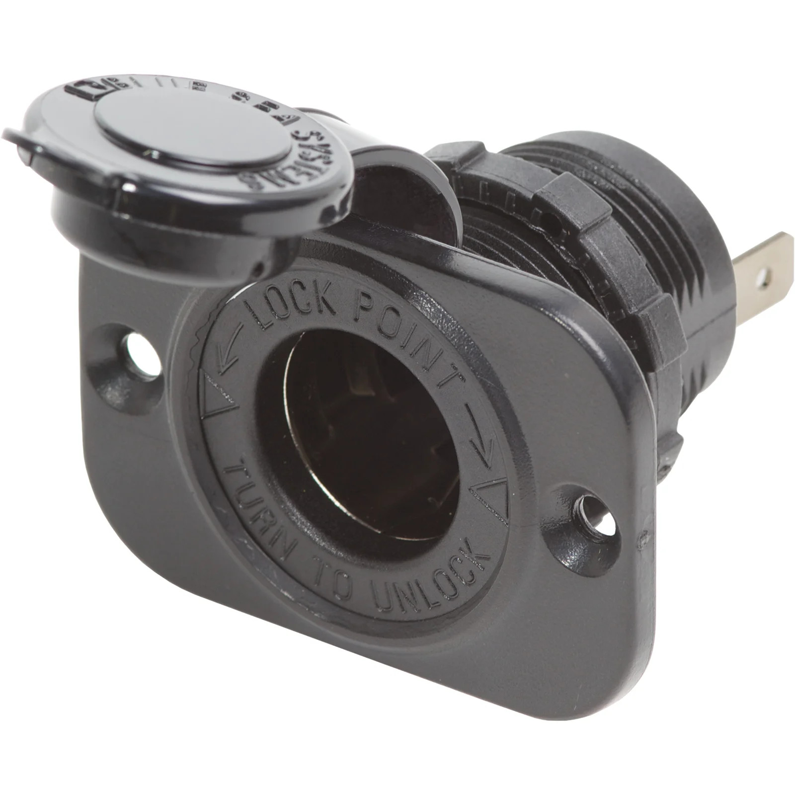 Blue Sea Systems Dash Socket, 12V DC, 15A, Watertight Cap