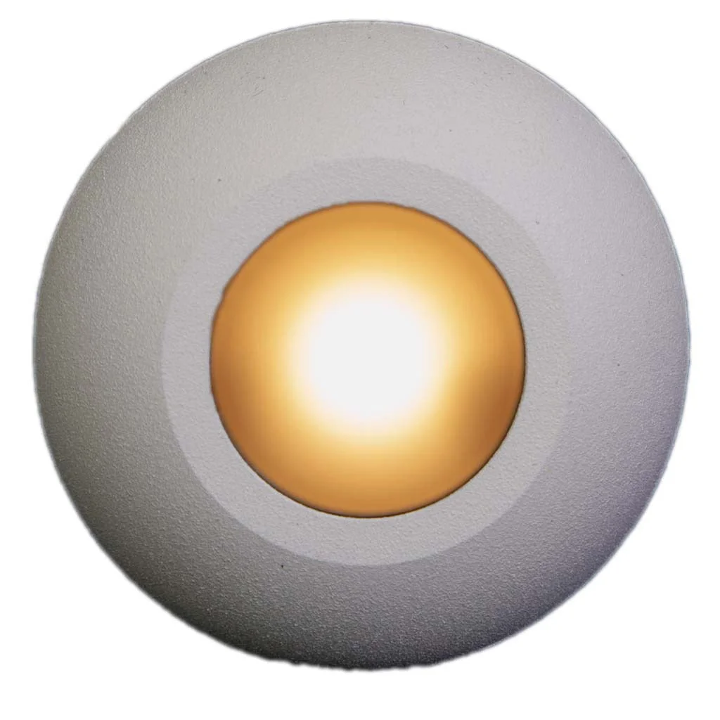 Plash Gravity Surface Mounted LED Deck Light, Warm White Light, White Housing
