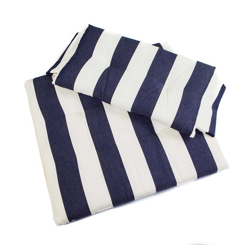 Whitecap Seat Cushion Set f/Director's Chair - Navy & White Stripes 97240