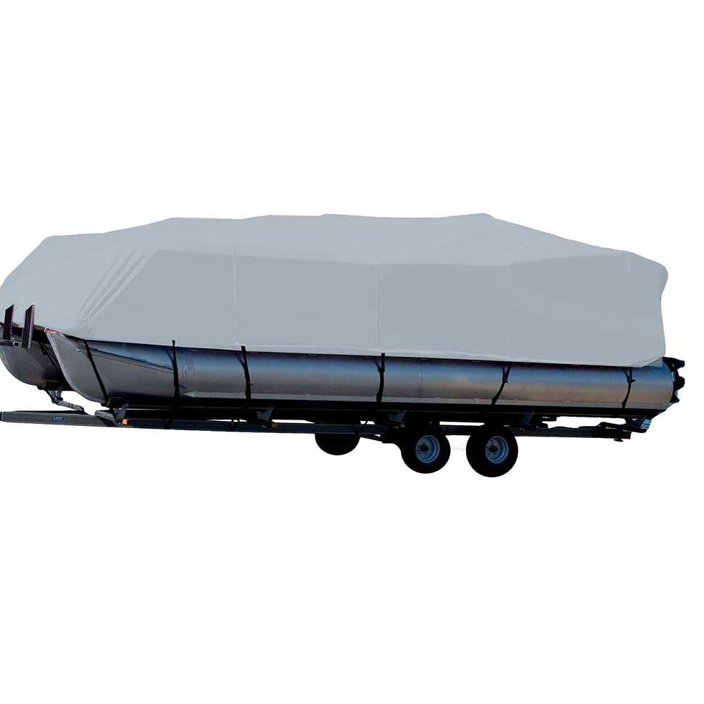 Carver Sun-DURA® Styled-to-Fit Boat Cover f/22.5' Pontoons w/Bimini Top & Rails - Grey 77522S-11
