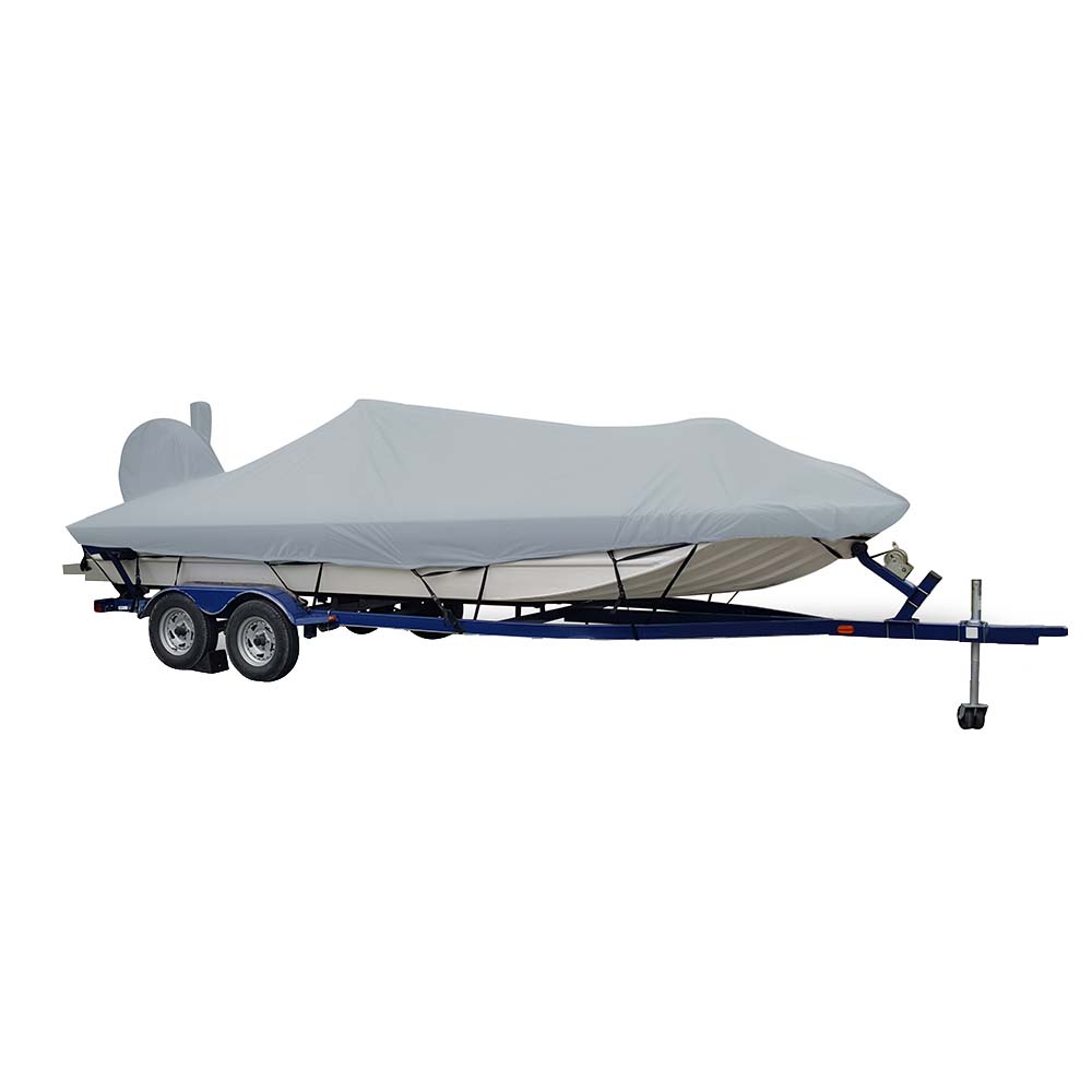 Carver Sun-DURA® Extra Wide Series Styled-to-Fit Boat Cover f/19.5' Aluminum Modified V Jon Boats - Grey 71419XS-11