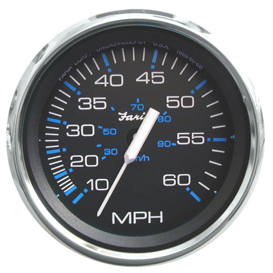Faria Chesapeake Black 4" Speedometer - 60MPH (Pitot) 33704