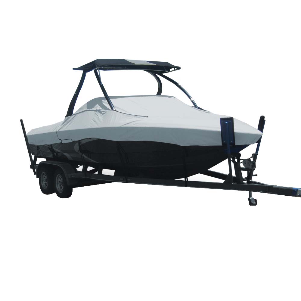 Carver Sun-DURA® Specialty Boat Cover f/23.5' Tournament Ski Boats w/Tower - Grey 74523S-11